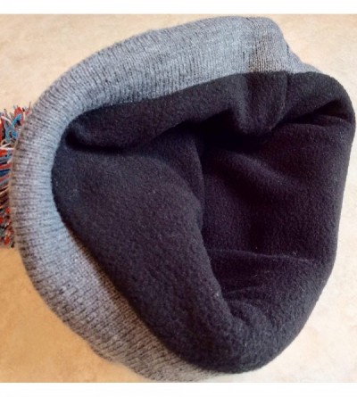Skullies & Beanies Alaska Beanie Hat Skull Sled Dogin Row Team Knit Stocking Hat Lined Pom Pom - CW11VDJNT6B $18.59