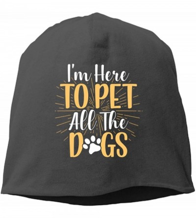 Skullies & Beanies Knit Beanie Skull Cap Unisex Winter Hat - I Love My Dog - Pet All10 - CU18NZXGDD7 $11.99