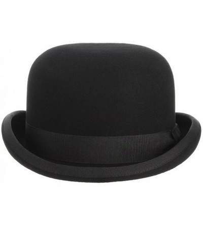 Fedoras Black Derby Hat 100% Wool Theater Quality Hat Bowler Hat for Men Women Vintage Costumes - Black - C218QEGUEYL $50.70