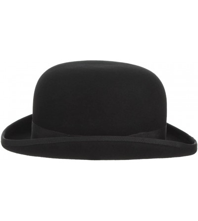 Fedoras Black Derby Hat 100% Wool Theater Quality Hat Bowler Hat for Men Women Vintage Costumes - Black - C218QEGUEYL $21.93