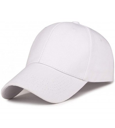 Baseball Caps Mens Womens Baseball Cap Adjustable Cotton Dad Hat Classic Sports Hats - White - C118O94MHTD $10.98