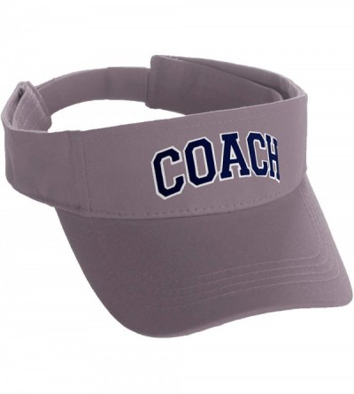 Baseball Caps Classic Sport Team Coach Arched Letters Sun Visor Hat Cap Adjustable Back - L Grey Hat White Navy Letters - CR1...