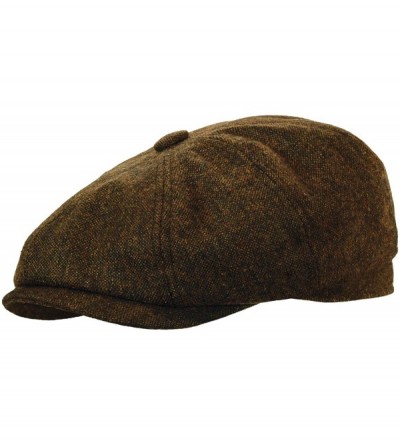 Newsboy Caps Wool Tweed Newsboy Gatsby Cap Ivy Golf Hat Driving Cabbie - Dark Brown - CW12O6MSORH $22.09