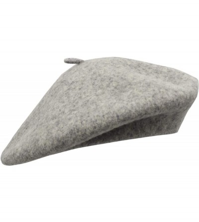 Berets Wool French Beret Hat for Women - Light Heather Grey - C618ND4W2CN $18.96