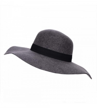 Fedoras Wool Floppy Hat Felt Fedora Wide Brim Bucket Women Cloche Bowler Cap Crushable - Dark Gray - CA18Z5XCU5I $15.40
