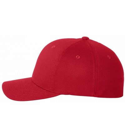 Baseball Caps Cool & Dry Pique Mesh Cap (6577CD) - Red - CU12DELPKIF $19.48