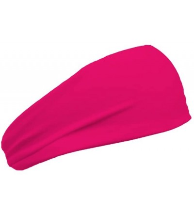 Headbands Womens 3 Inch Flatback Moisture Wicking Workout Sweatband - Hot Pink - CQ11QAC5Z2L $17.53