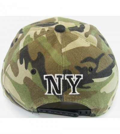 Baseball Caps New York Men's Camouflage Adjustable Snapback Baseball Cap - Black - CP17YGYLD4C $20.44