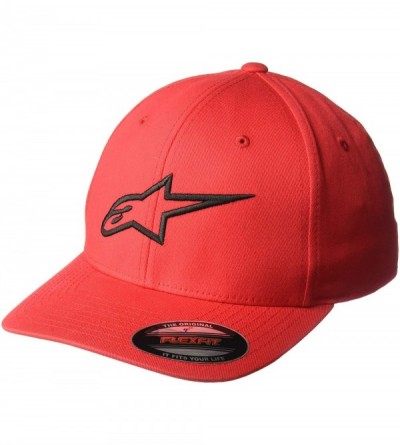 Baseball Caps Men's Logo Flexfit Hat Curved Bill Structured Crown - Ageless Curve Hart Red/Black - C418H58A7WU $30.99