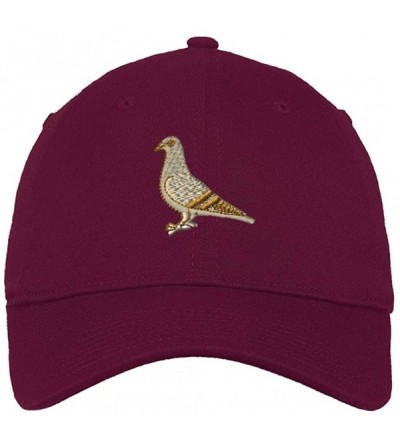 Baseball Caps Custom Low Profile Soft Hat Pigeon A Embroidery Animal Name Cotton Dad Hat - Burgandy - CR18QQ6OM9C $21.03