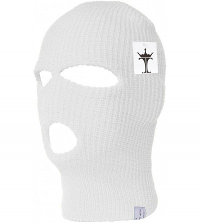 Balaclavas 3 Hole Ski Face Mask Balaclava - White - CP111I4H2YL $18.97