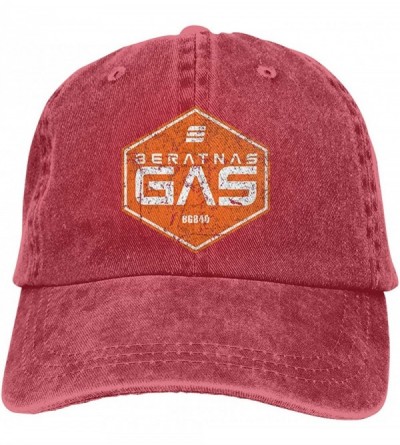 Baseball Caps Beratnas Gas Adjustable Baseball Cap- Adult - Red - CX18WQ3M0UW $27.97