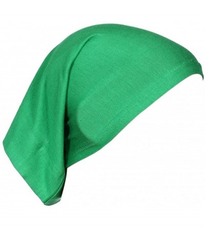 Skullies & Beanies Women's Hijab Cap Under Scarf Bone Bonnet Head Wrap Cover - Green - CX120UVBF31 $9.16