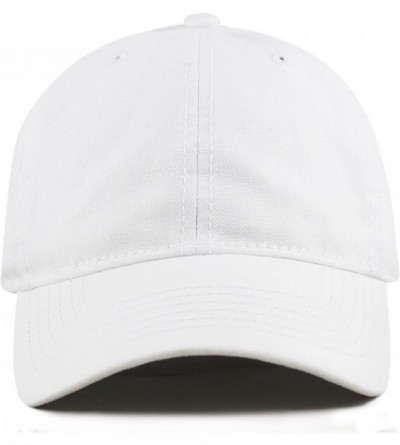Baseball Caps 100% Cotton Canvas 6-Panel Low-Profile Adjustable Dad Baseball Cap - White - CV180DLZLK6 $19.00