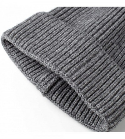 Skullies & Beanies Short Fisherman Beanie Hats for Men Wool Knitted Caps for Men Baggy Women Skull Cap - Gray - C31938N8HC2 $...