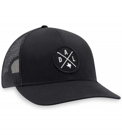 Baseball Caps DAL Hat - Dallas Trucker Hat Baseball Cap Snapback Golf Hat (Black) - CN18W5KLI9H $34.99
