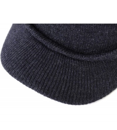 Skullies & Beanies Men's Winter Hat Outdoor Newsboy Hat Warm Thick Lambswool Knit Beanie Cap - Darkgrey2 - CP18A8DSDDX $11.67