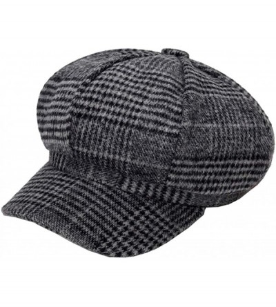 Newsboy Caps Womens Plaid Visor Beret Newsboy Hat Ivy Cabbie Cap - Dark Grey - CO18LWWQ9N7 $7.02