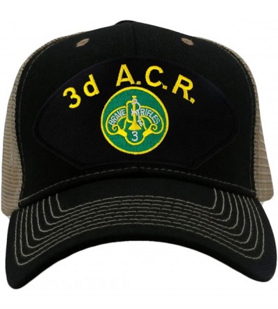 Baseball Caps 3rd ACR (Armored Cavalry Regiment) Hat/Ballcap Adjustable One Size Fits Most - Mesh-back Black & Tan - CF18O008...