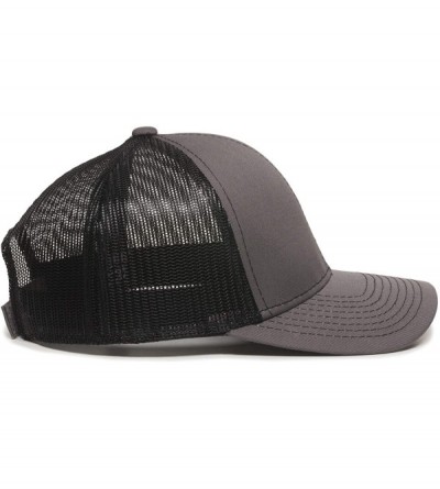 Baseball Caps Structured mesh Back Trucker Cap - Charcoal/Black - CQ182SZNC6O $11.40