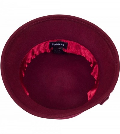 Bucket Hats Molly Vintage Style Wool Cloche Hat - Burgundy - CH11KI25ON5 $20.51