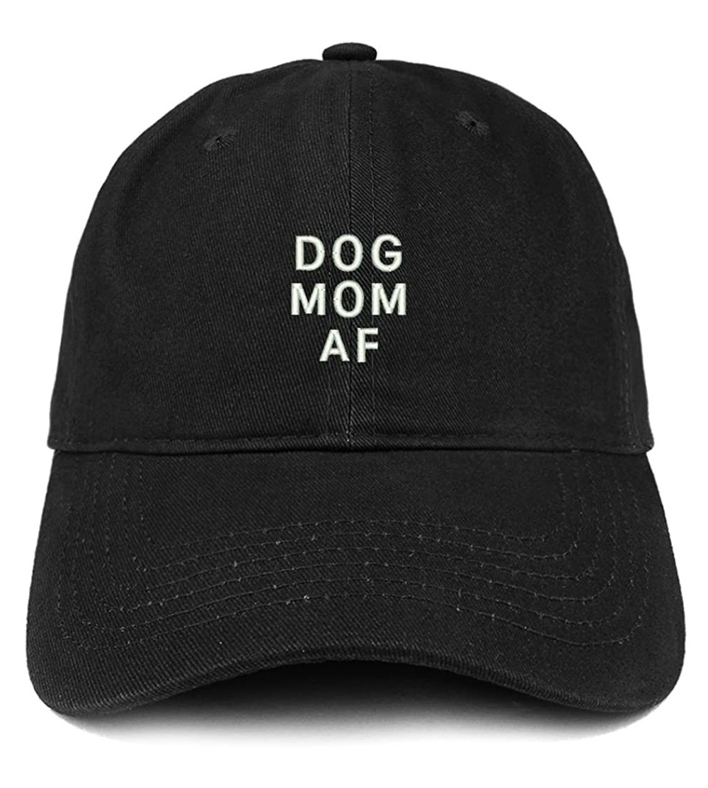 Baseball Caps Dog Mom AF Embroidered Soft Cotton Dad Hat - Black - CN18EYI2HOT $20.98