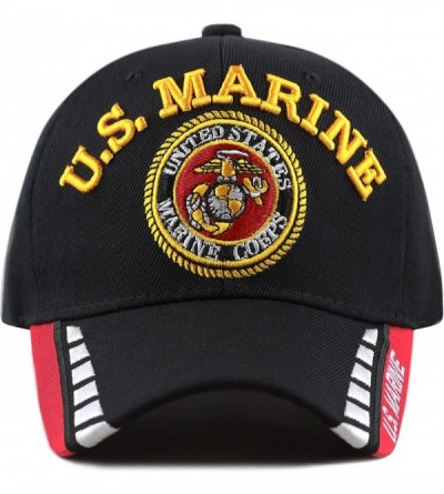 Baseball Caps Official Licensed 3D Embroidered Military Navy Army One Size Cap - Black Line- U.s. Marine - C21809XICIS $26.64