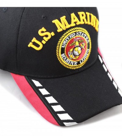 Baseball Caps Official Licensed 3D Embroidered Military Navy Army One Size Cap - Black Line- U.s. Marine - C21809XICIS $10.20
