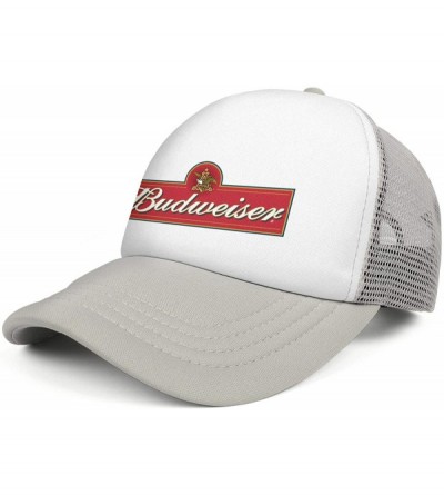 Baseball Caps Budweiser-Logos- Woman Man Baseball Caps Cotton Trucker Hats Visor Hats - Grey-60 - C118WDK97Z2 $15.46