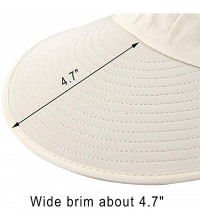 Sun Hats Sun Hats Women Large Wide Brim UV Protection Summer Beach Packable Visor - Beige - CD18QDMC46N $7.63