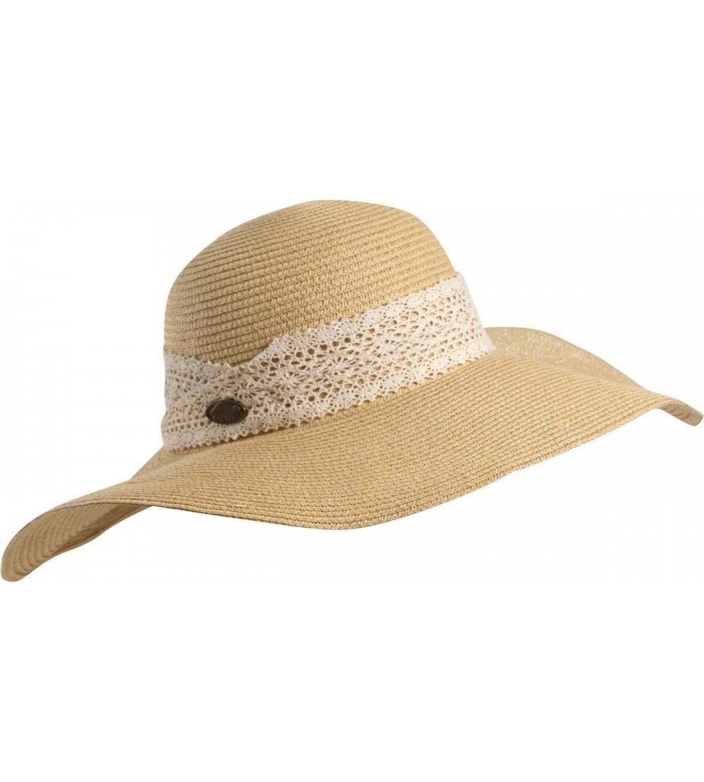 Sun Hats Women's Macie Oversized Floppy Brim Straw Sun Hat- Natural - Large - C711YXPEQAJ $25.50