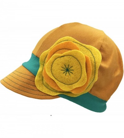 Baseball Caps Eco Recycled Soft Cotton Weekender Baseball Cap- Womens Hat - Sunflower - CM18AH6D4GR $63.06