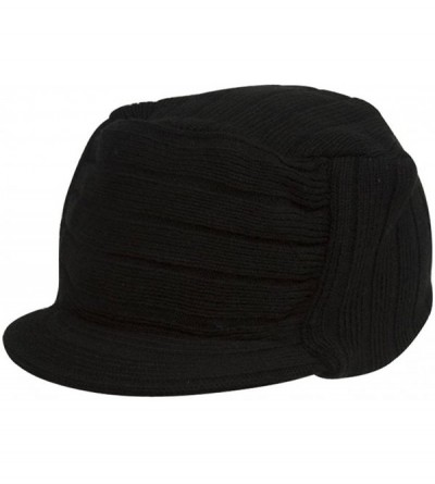 Skullies & Beanies Black Ribbed Flat Beanie Hat Cap Cadet - C2113PD1CS5 $18.37