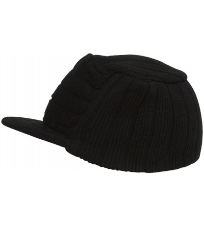 Skullies & Beanies Black Ribbed Flat Beanie Hat Cap Cadet - C2113PD1CS5 $7.59