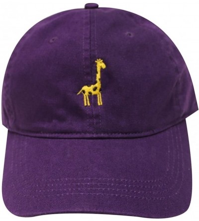Baseball Caps Giraffe Cotton Baseball Dad Caps - Purple - CN12MX7WRZM $10.49