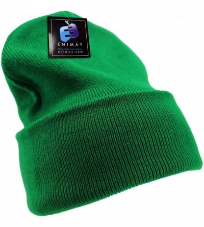 Skullies & Beanies Men's Women's Winter Long Beanie Hat Knit Cap 12 Pack - Kelly Green - CN18H3R2KNN $29.26