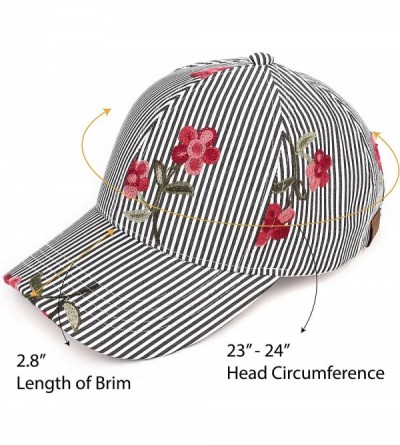 Baseball Caps Hatsandscarf Exclusives Oriental Flower Geometric Pattern Baseball Cap (BA-740-1) - Poplin-black - CG18CI3T68Y ...