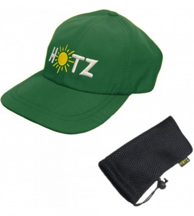 Sun Hats Tactical Cap - Folding Outdoor Hat w/Bag - Travel Military - Green Microfiber W/ Logo - CP18QIMKMCZ $15.75