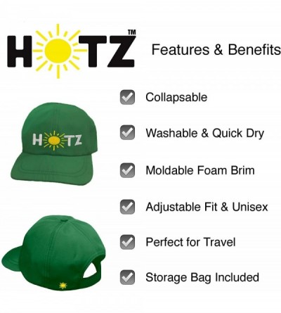 Sun Hats Tactical Cap - Folding Outdoor Hat w/Bag - Travel Military - Green Microfiber W/ Logo - CP18QIMKMCZ $15.75