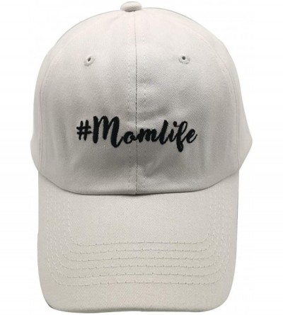 Baseball Caps Women's Embroidered Adjustable Mom Life Vintage Washed Distressed Baseball Dad Hat Cap - White - CU18UX05MLC $1...
