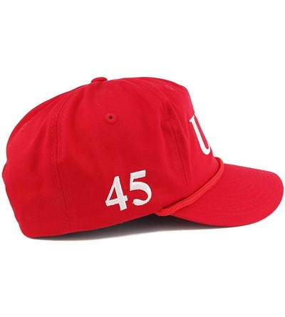 Baseball Caps Donald Trump USA 45th President Embroidered Cap with Rope - Red - C817YGRZO77 $19.88
