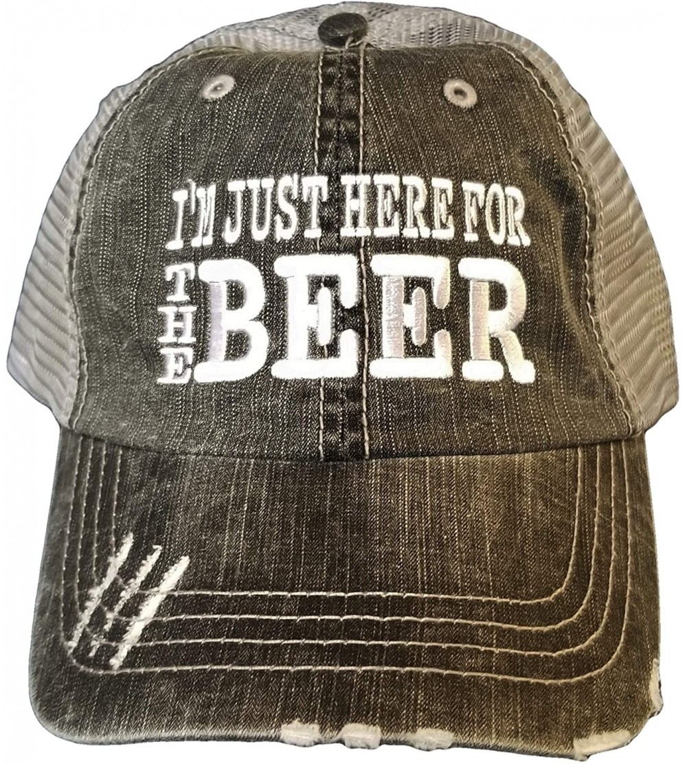 Baseball Caps I'm just here for The Beer Black/Gray - C418O3M4QDS $11.92
