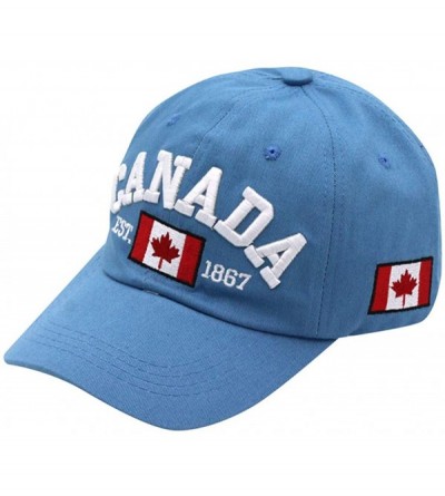 Baseball Caps 1867 Baseball Cap-Unisex Canada Flag Print Ball Cap Cotton Comfy Hat Outdoor Dad Hat - Blue - CM18W49YQYE $9.24