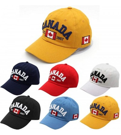 Baseball Caps 1867 Baseball Cap-Unisex Canada Flag Print Ball Cap Cotton Comfy Hat Outdoor Dad Hat - Blue - CM18W49YQYE $9.24