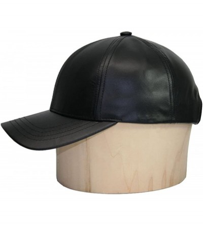 Baseball Caps Genuine Cowhide Leather Adjustable Baseball Cap Made in USA - Yellow (Buckleback) - CR11XLMECBT $16.77