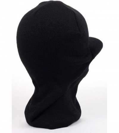 Balaclavas Full Head to Neck Knit Winter Ski Ninja Mask with Visor - Black - C011B4N57B1 $18.83