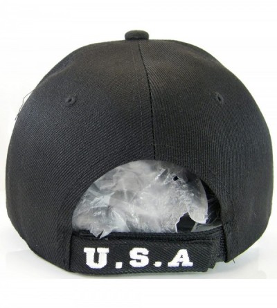 Baseball Caps God Bless America USA Patriotic Men's Adjustable Baseball Cap - Black - CF1869W3EZH $11.31