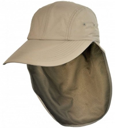 Sun Hats UPF 50+ Neck Flap Adjustable Baseball Cap - Khaki - CH11LRRQ0BZ $22.35