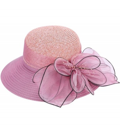 Sun Hats Women Straw Sun Hat UPF 50+ Bucket Sunhat UV Protection Packable Summer Sun Hat - Pink - CB18E8T8Q00 $16.00