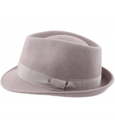 Fedoras Trilby Wool Felt Trilby Hat - Taupe - C31884XDUSM $54.49